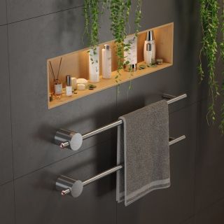 Электрический полотенцесушитель Broner Bruno BR.007.100.0000.SS 100 см с кнопкой сатин шёлк